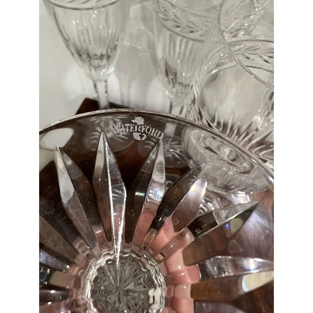 Set of 5 Waterford Laurel Crystal Champagne Flutes 8.5